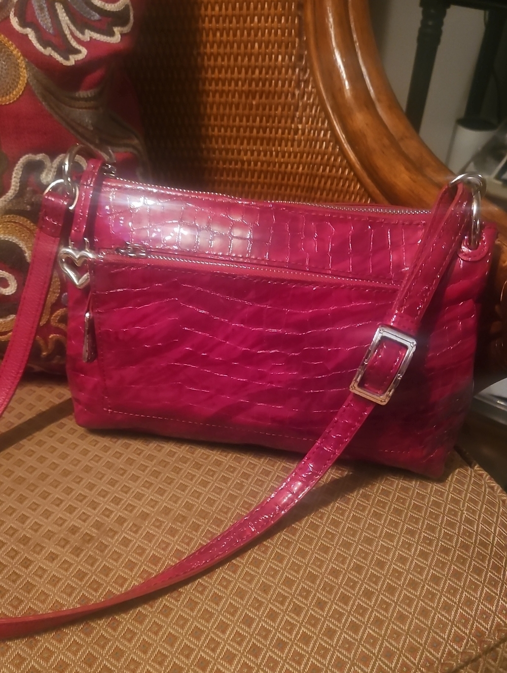 Brighton Bria Messenger Patent Leather Crossbody Bag